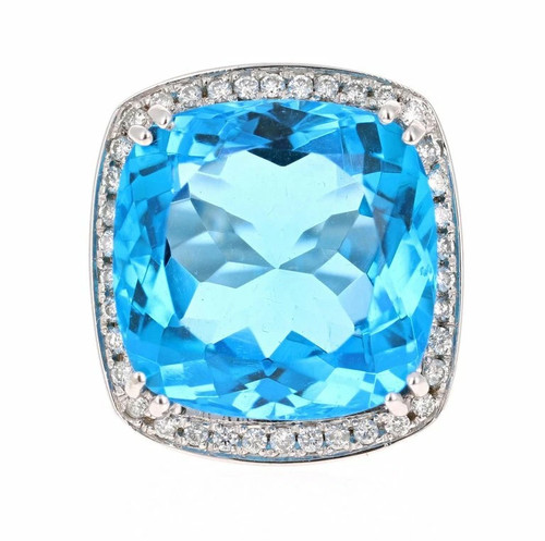 Large cushion cut ring blue - cushion,