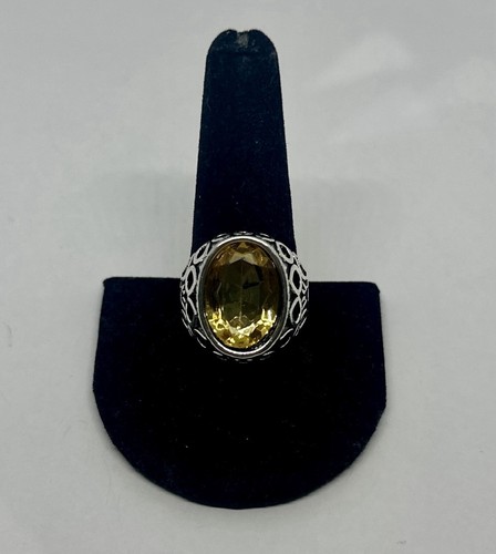 Large oval yellow faceted faux - large,